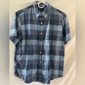 GAP Men's Casual Blue Checkered Shirt